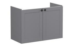 VitrA Root Classic 80cm 2 Door Wall Hung Slim Washbasin Unit - Matt Grey